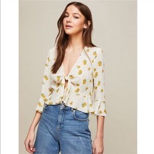 NWT Miss Selfridge Ochre Ditsy Floral Blouse